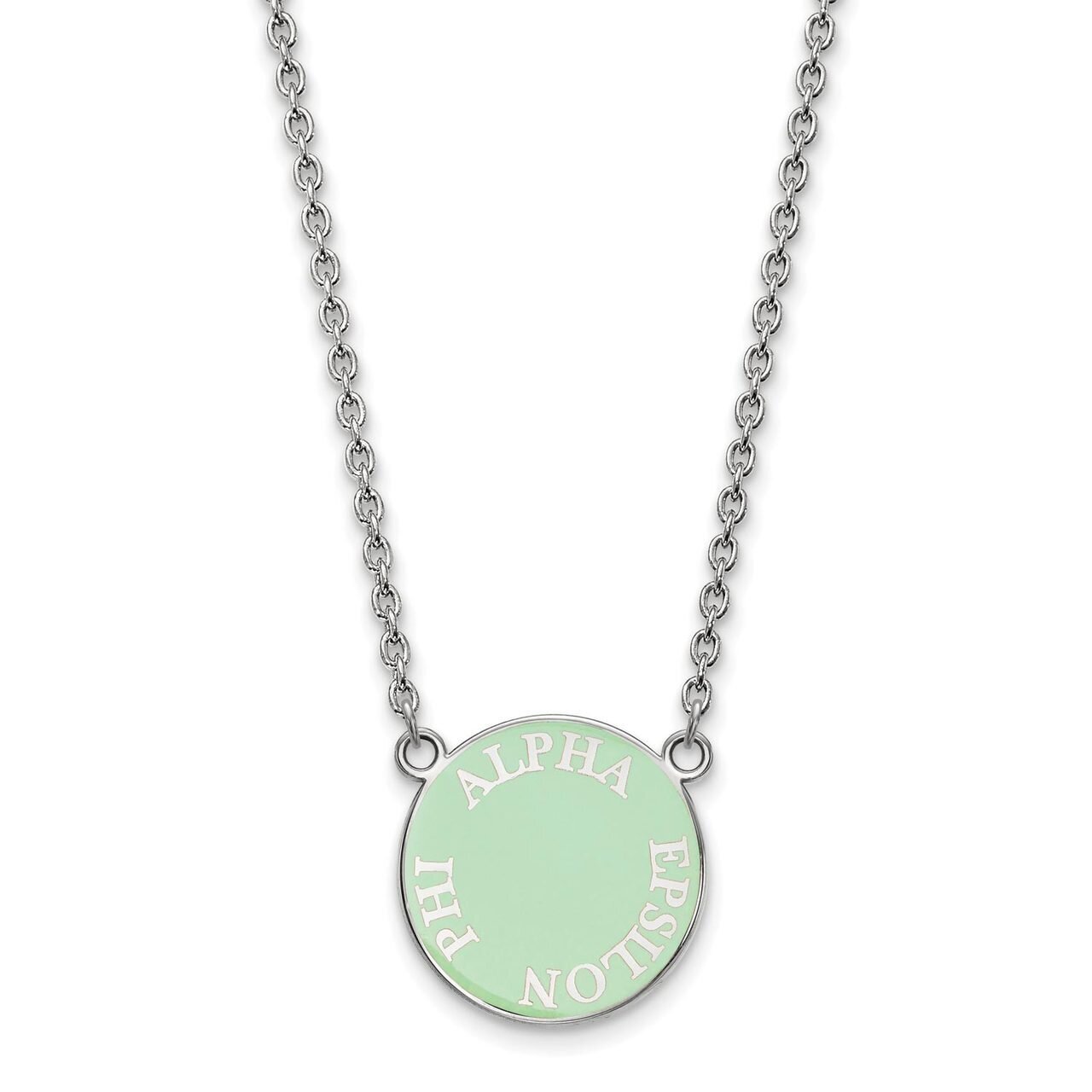 Alpha Epsilon Phi Small Enameled Pendant with 18 Inch Chain Sterling Silver SS013AEP-18