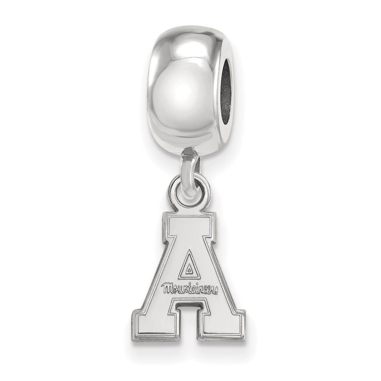 Appalachian State University Bead Charm Extra Small Dangle Sterling Silver SS013APS