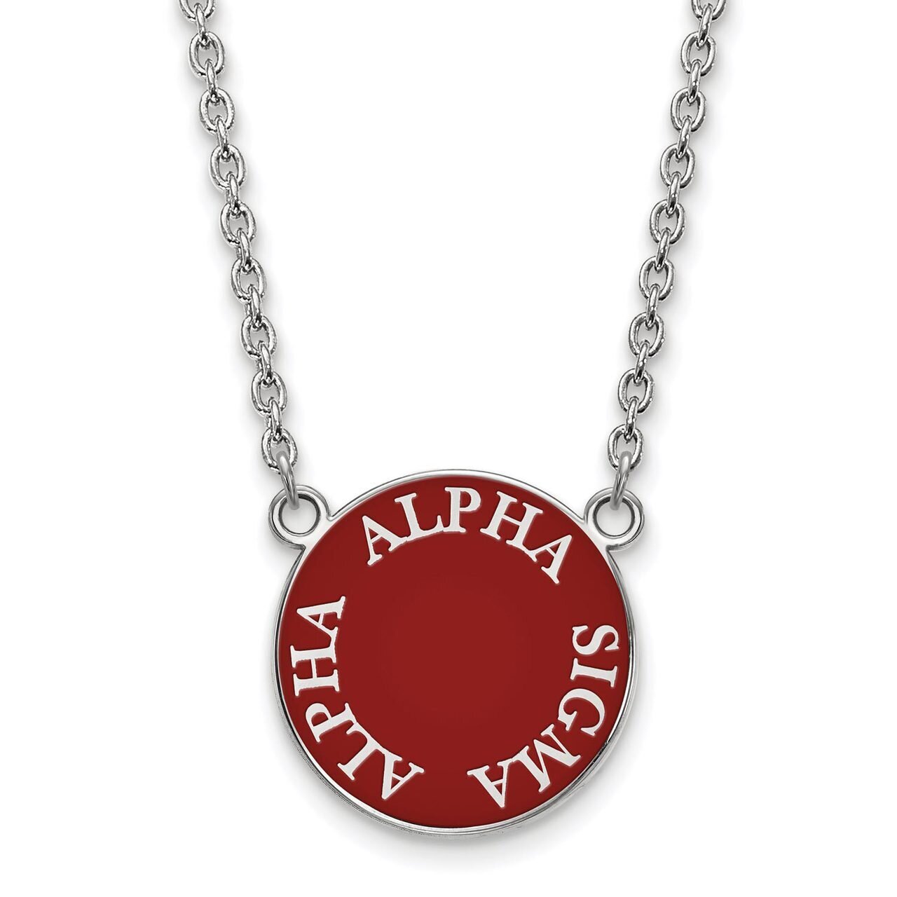 Alpha Sigma Alpha Small Enameled Pendant with 18 Inch Chain Sterling Silver SS013ASI-18, MPN: SS013…