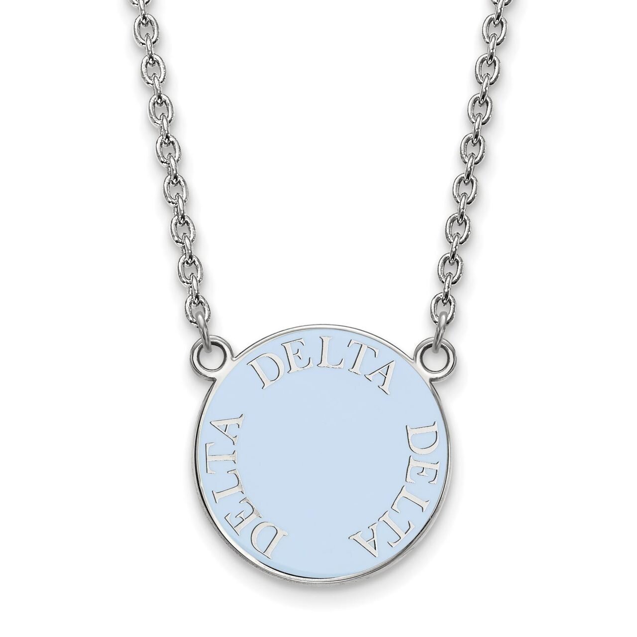 Delta Delta Delta Small Enameled Pendant with 18 Inch Chain Sterling Silver SS013DDD-18, MPN: SS013…
