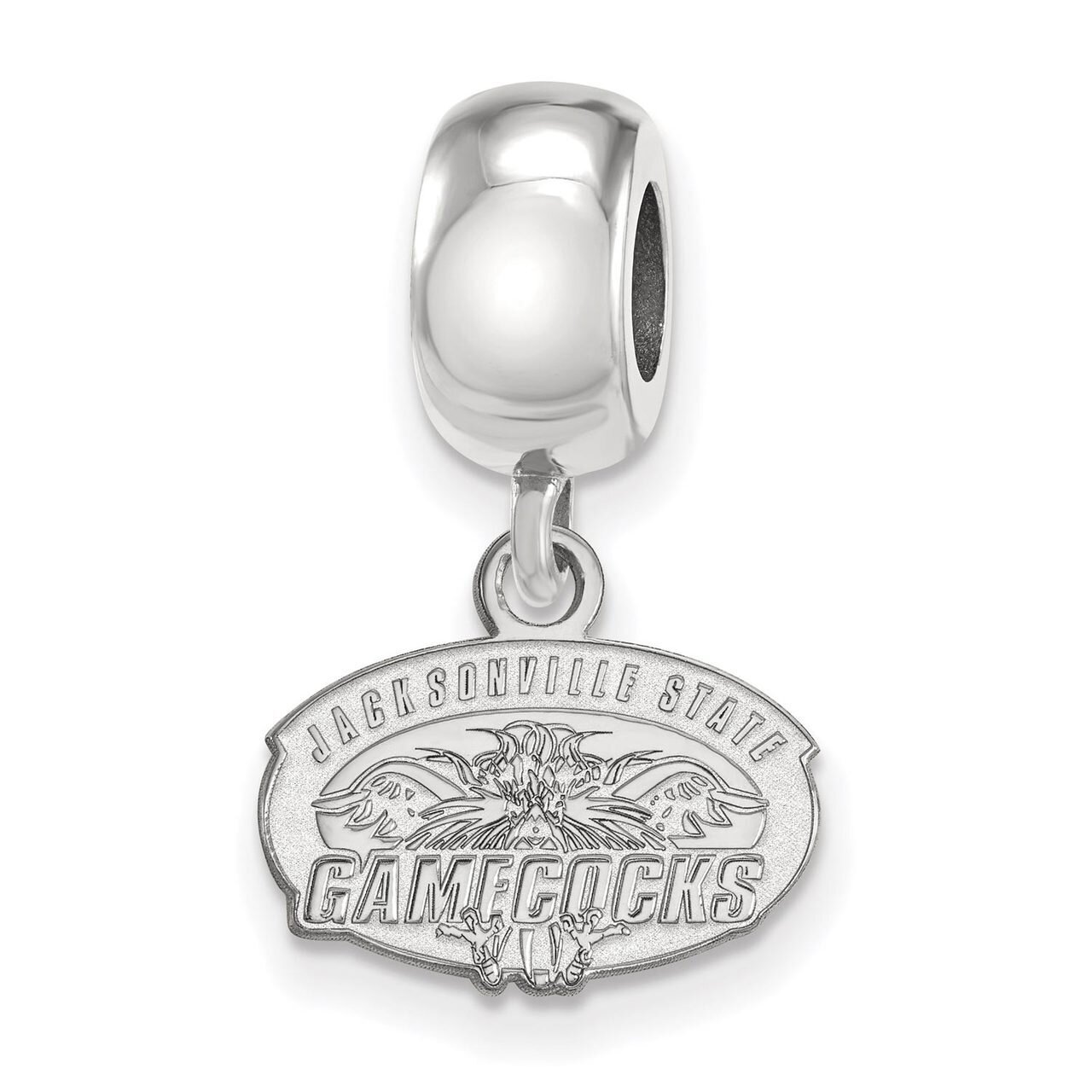 Jacksonville State University Bead Charm Extra Small Dangle Sterling Silver SS013JAC