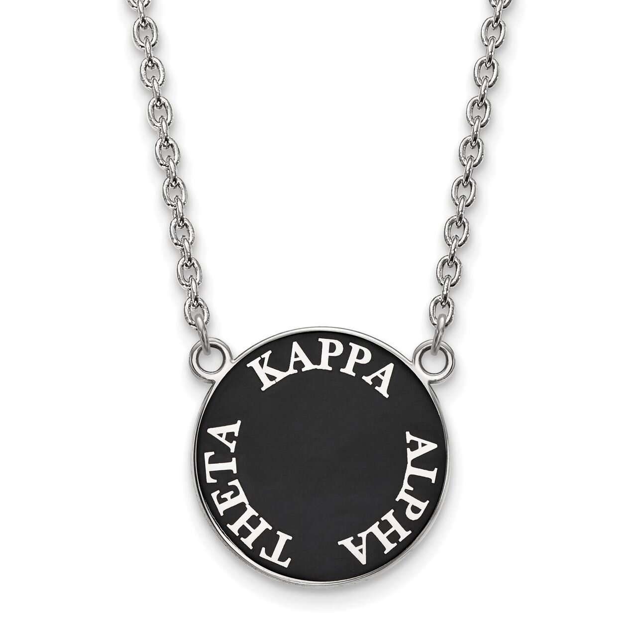 Kappa Alpha Theta Small Enameled Pendant with 18 Inch Chain Sterling Silver SS013KAT-18, MPN: SS013…