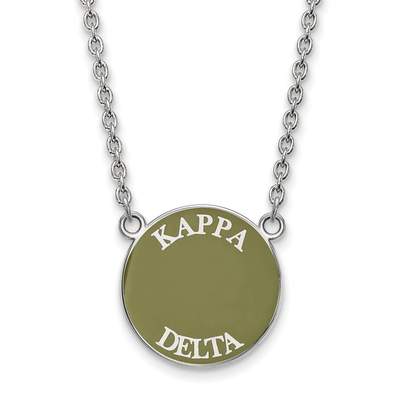 Kappa Delta Small Enameled Pendant with 18 Inch Chain Sterling Silver SS013KD-18, MPN: SS013KD-18, …