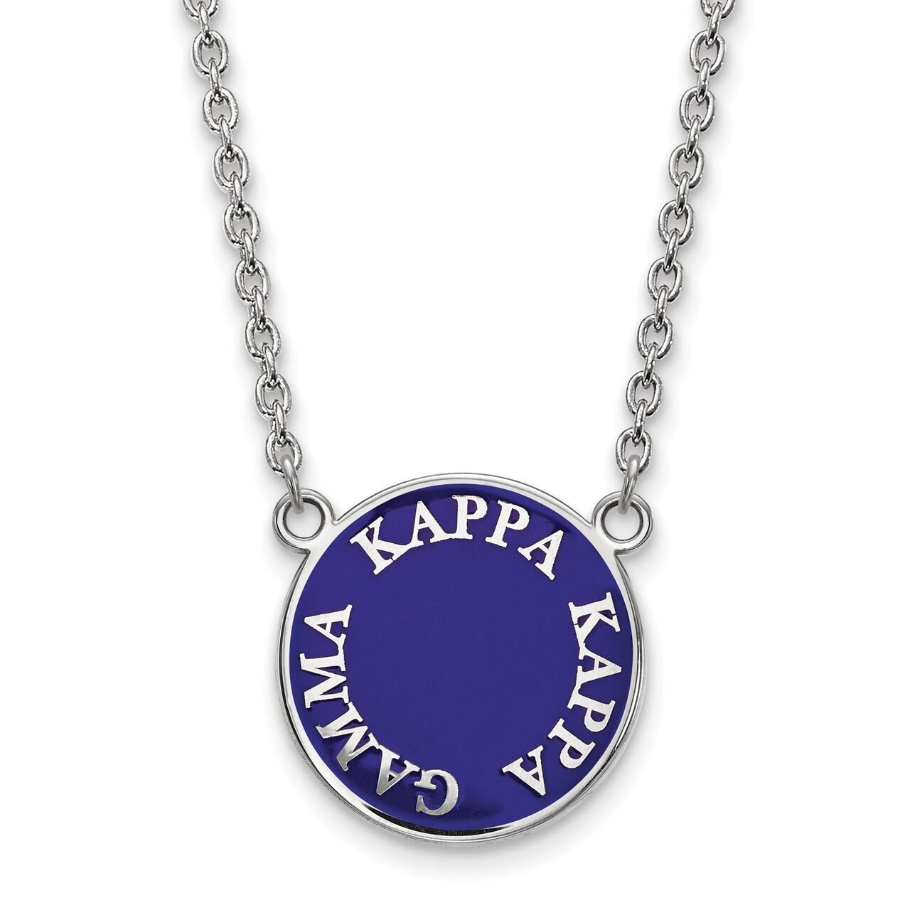 Kappa Kappa Gamma Small Enameled Pendant with 18 Inch Chain Sterling Silver SS013KKG-18, MPN: SS013…