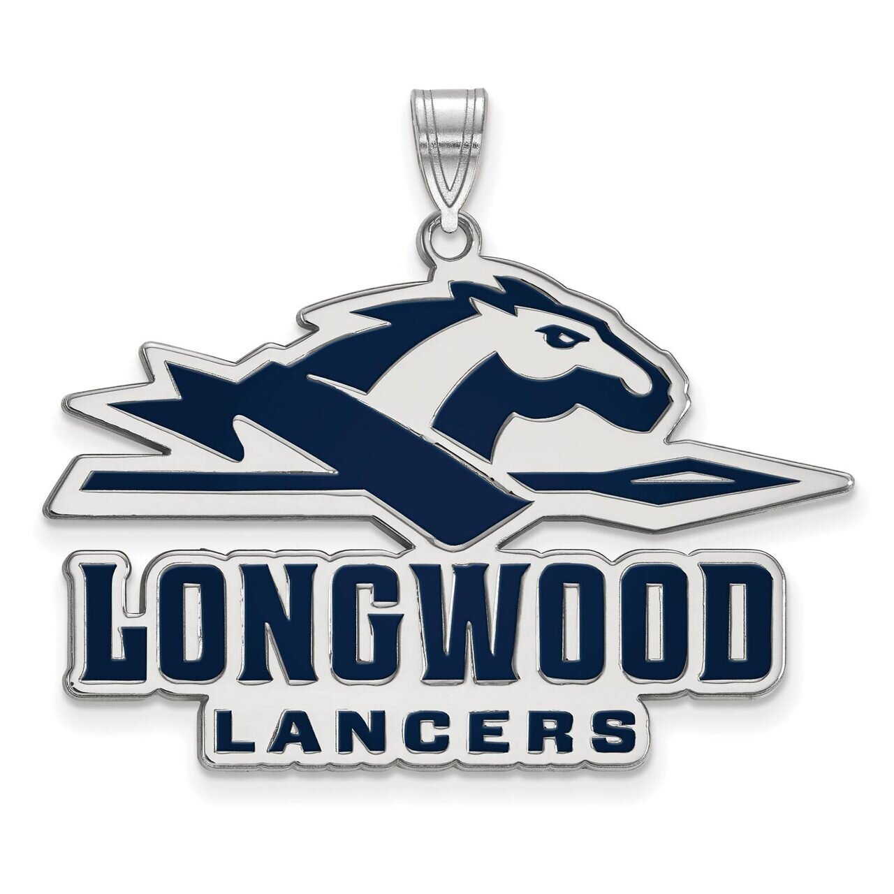 Longwood University Extra Large Enamel Pendant Sterling Silver SS013LOC