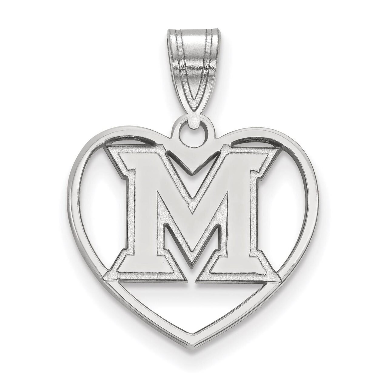 Miami University Pendant in Heart Sterling Silver SS013MU