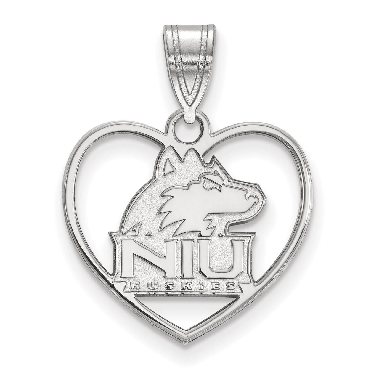 Northern Illinois University Pendant in Heart Sterling Silver SS013NIU, MPN: SS013NIU, 886774692746