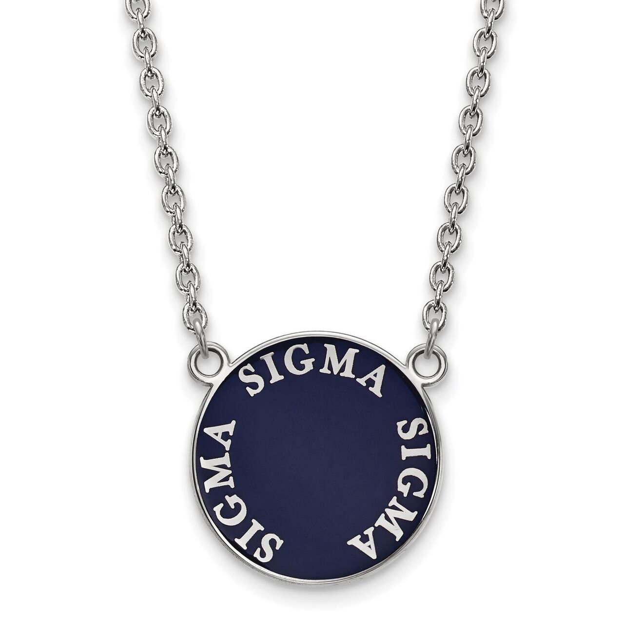Sigma Sigma Sigma Small Enameled Pendant with 18 Inch Chain Sterling Silver SS013SSS-18, MPN: SS013…