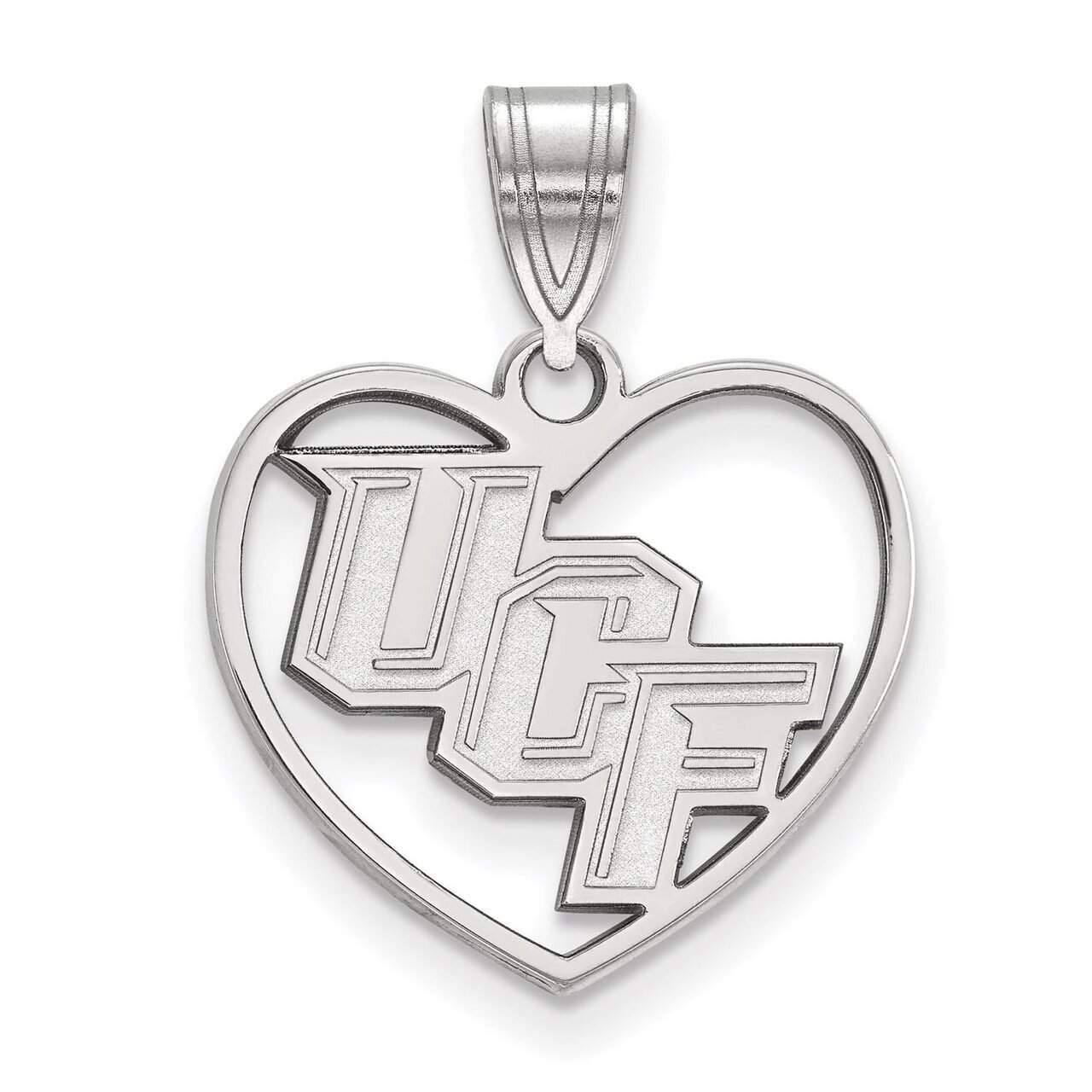 University of Central Florida Pendant in Heart Sterling Silver SS013UCF