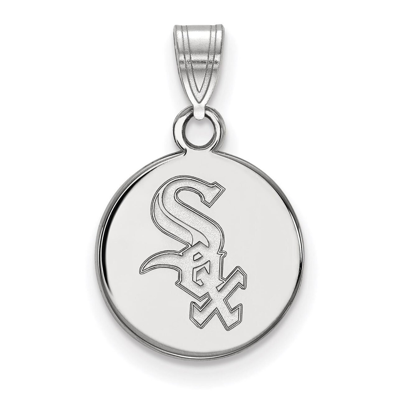 Chicago White Sox Small Disc Pendant Sterling Silver SS013WHI
