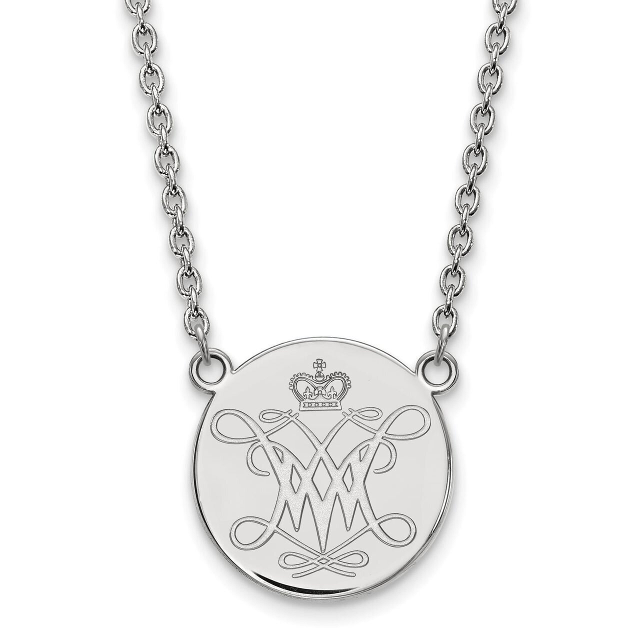 William And Mary Large Disc Pendant Sterling Silver SS013WMA-18