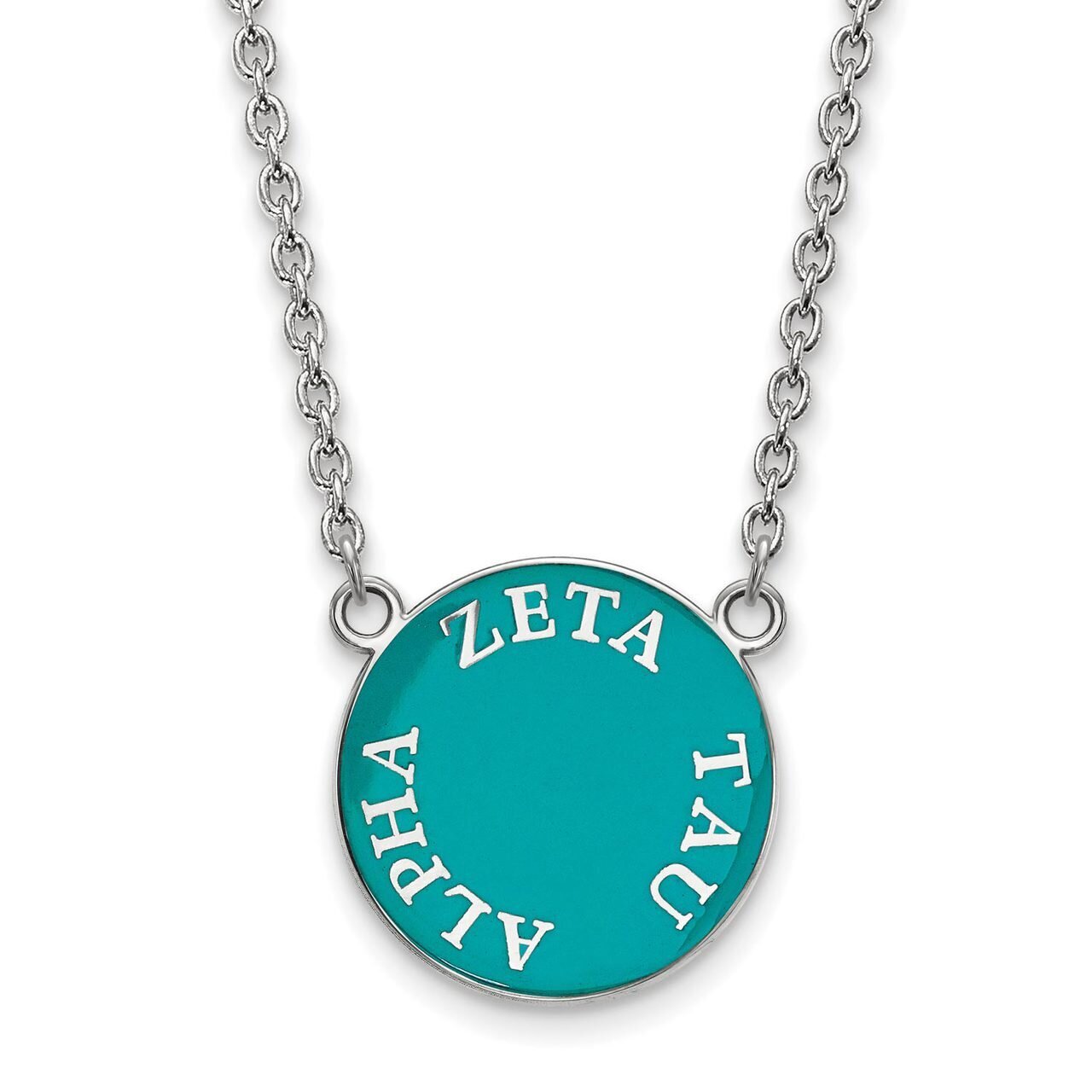 Zeta Tau Alpha Small Enameled Pendant with 18 Inch Chain Sterling Silver SS013ZTA-18, MPN: SS013ZTA…