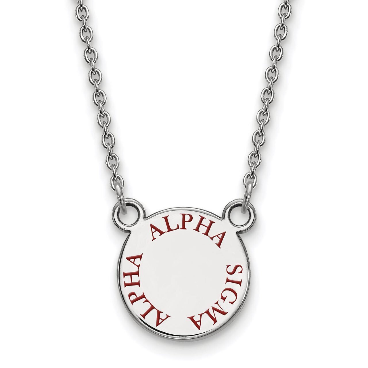 Alpha Sigma Alpha Extra Small Enameled Pendant with 18 Inch Chain Sterling Silver SS014ASI-18, MPN:…