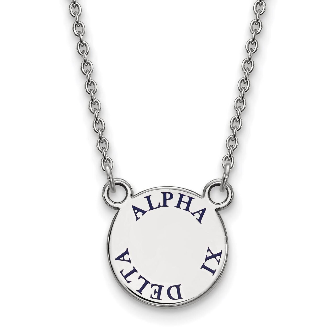Alpha Xi Delta Extra Small Enameled Pendant with 18 Inch Chain Sterling Silver SS014AXD-18, MPN: SS…