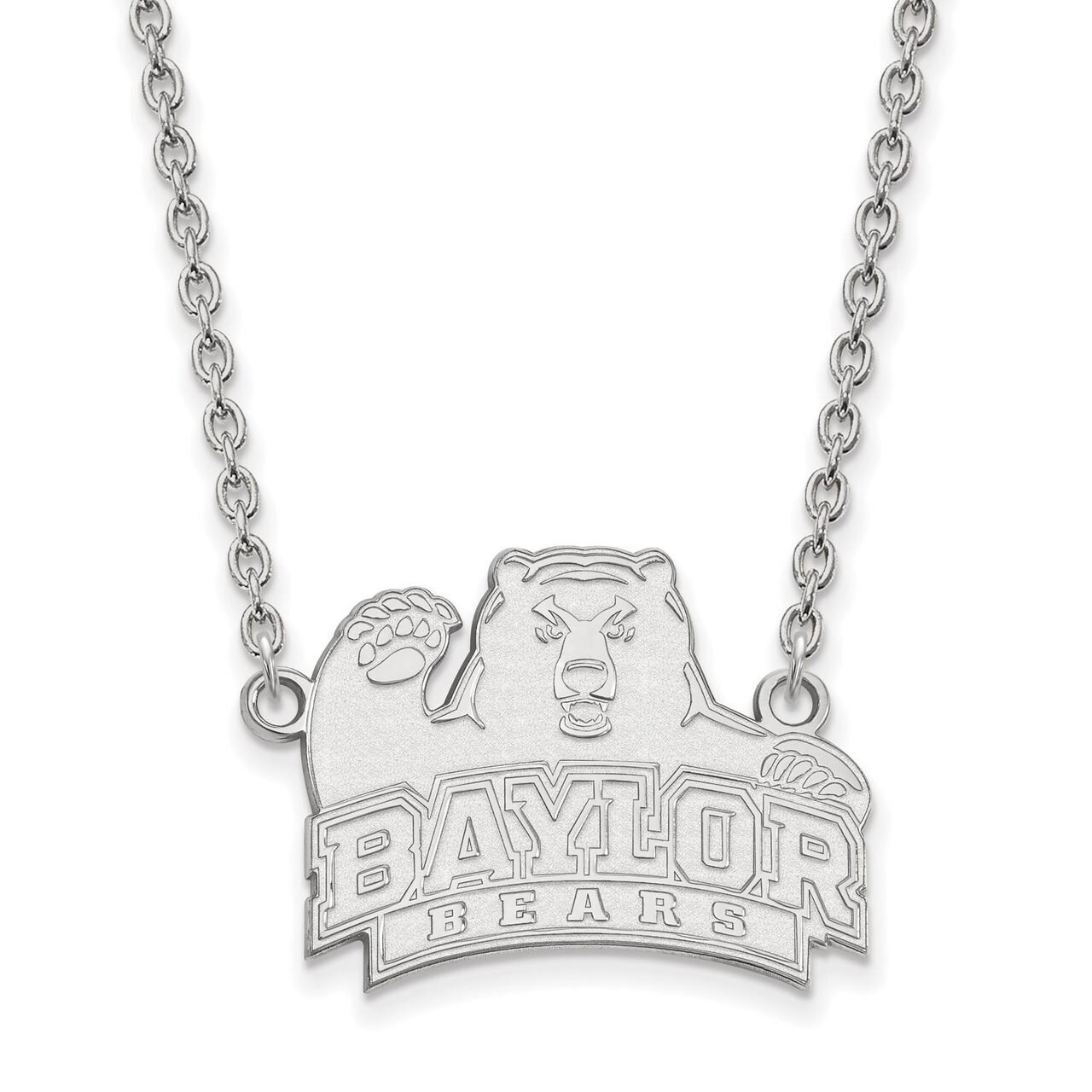 Baylor University Large Pendant with Necklace Sterling Silver SS014BU-18