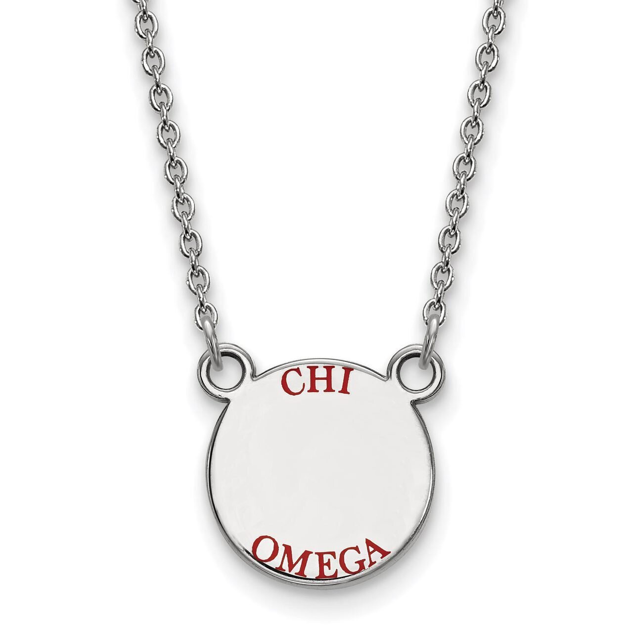 Chi Omega Extra Small Enameled Pendant with 18 Inch Chain Sterling Silver SS014CHO-18, MPN: SS014CH…