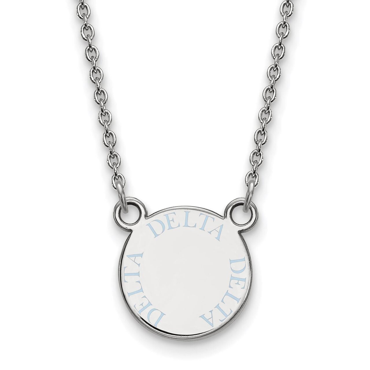 Delta Delta Delta Extra Small Enameled Pendant with 18 Inch Chain Sterling Silver SS014DDD-18