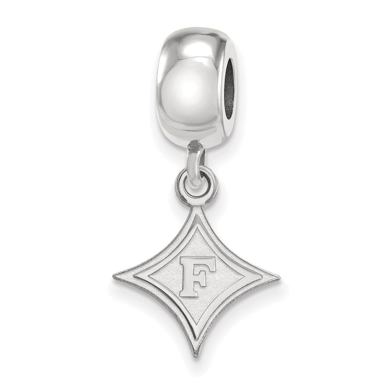 Furman University Bead Charm Small Dangle Sterling Silver SS014FUU