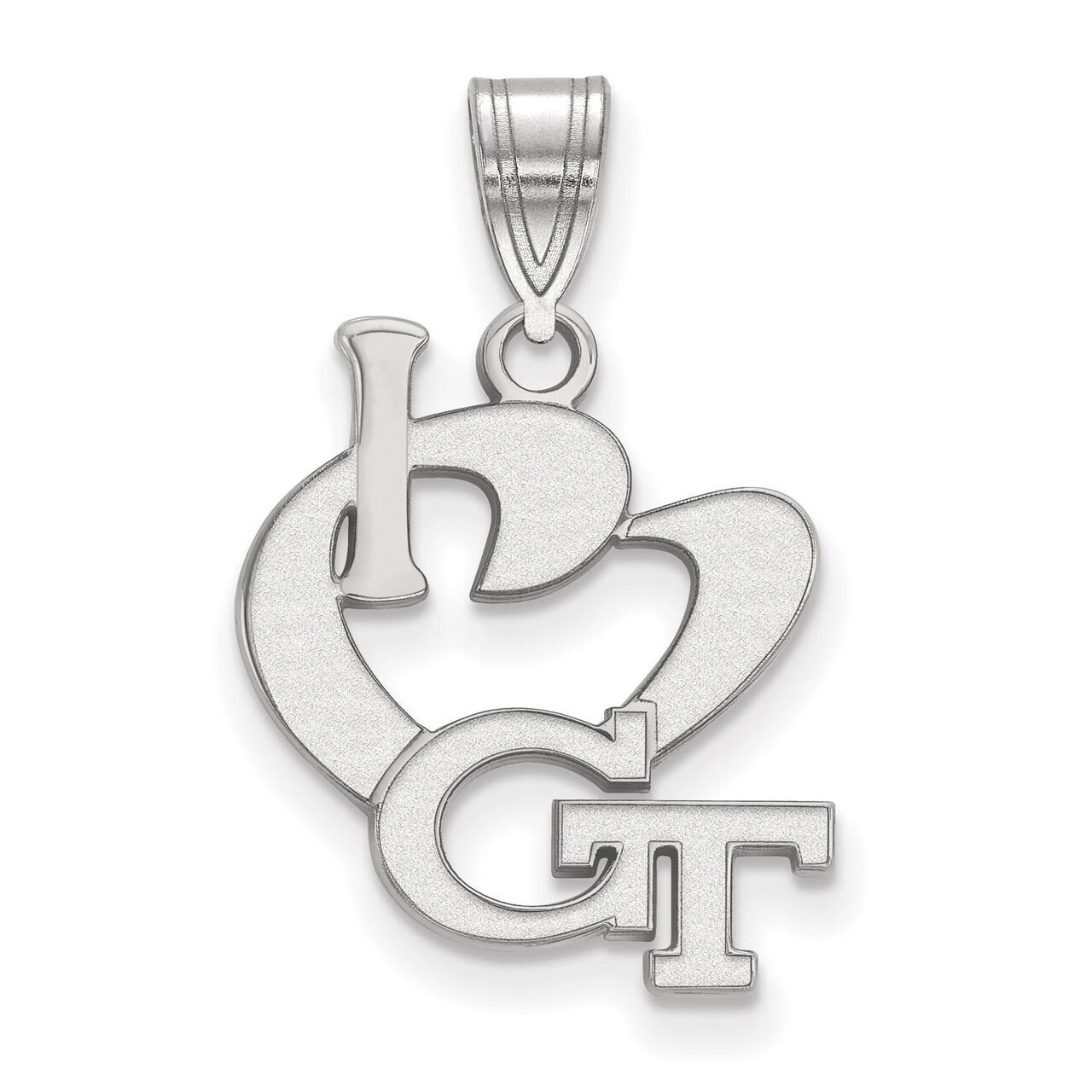 Georgia Institute of Technology Large I love Logo Sterling Silver SS014GT