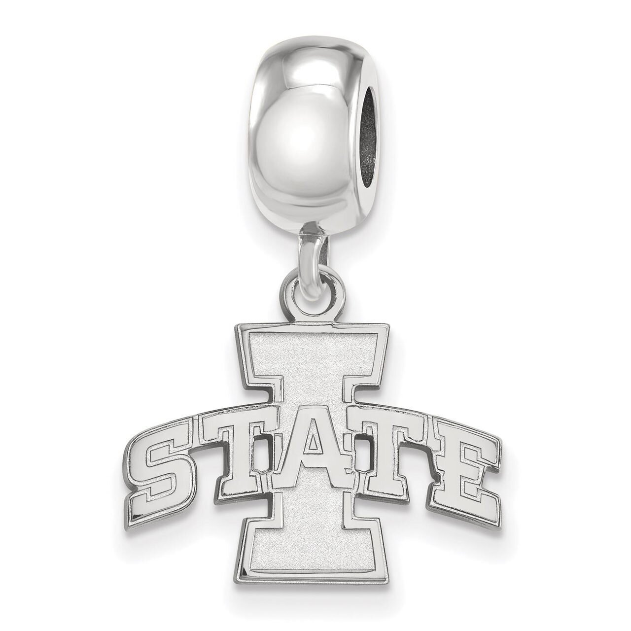 Iowa State University Bead Charm Small Dangle Sterling Silver SS014IAS