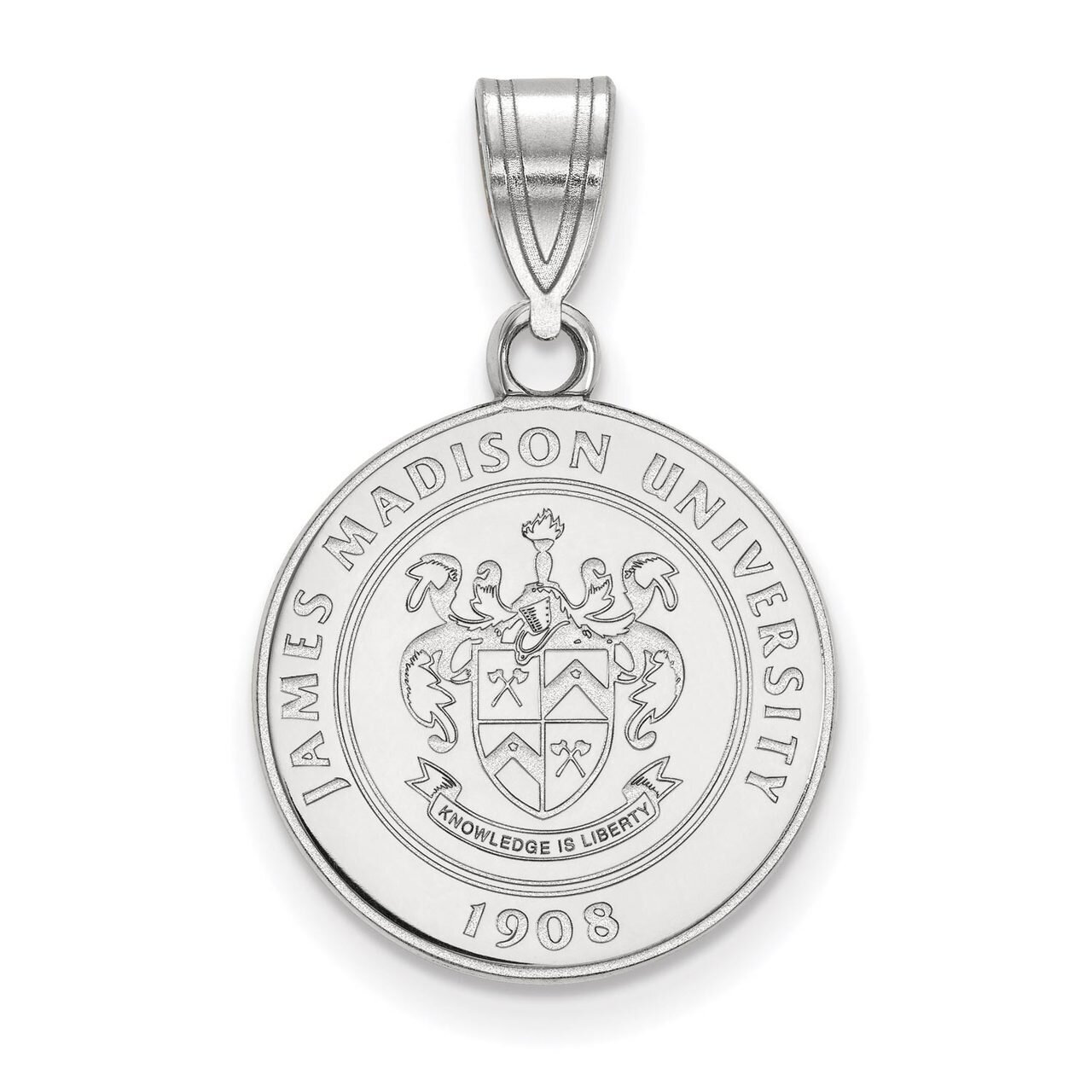 James Madison University Medium Crest Pendant Sterling Silver SS014JMU