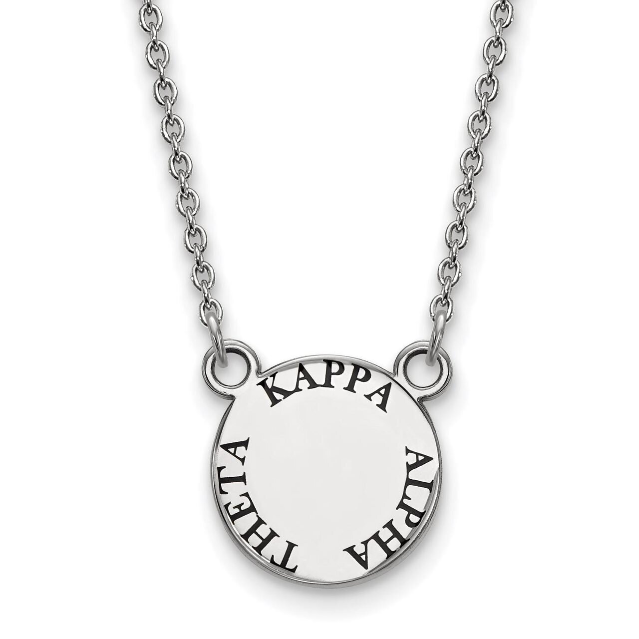 Kappa Alpha Theta Extra Small Enameled Pendant with 18 Inch Chain Sterling Silver SS014KAT-18, MPN:…
