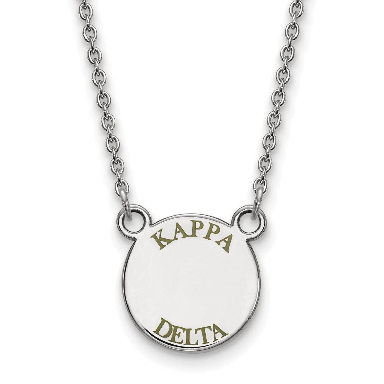 Kappa Delta Extra Small Enameled Pendant with 18 Inch Chain Sterling Silver SS014KD-18, MPN: SS014K…