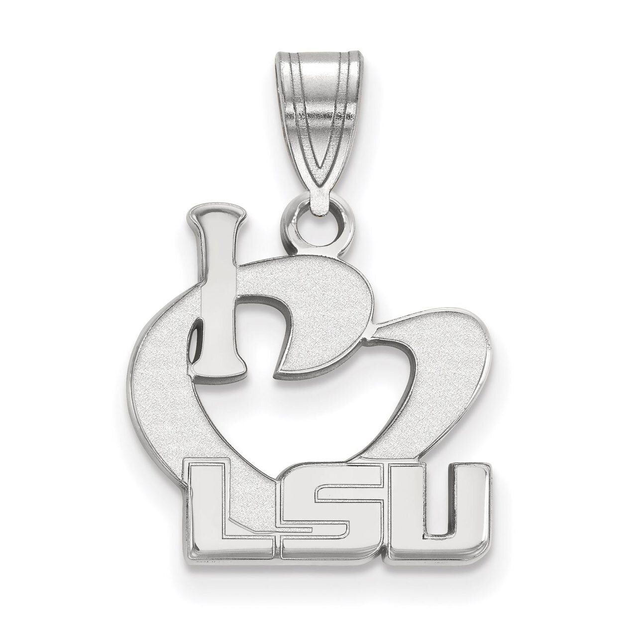 Louisiana State University Large I love Logo Sterling Silver SS014LSU