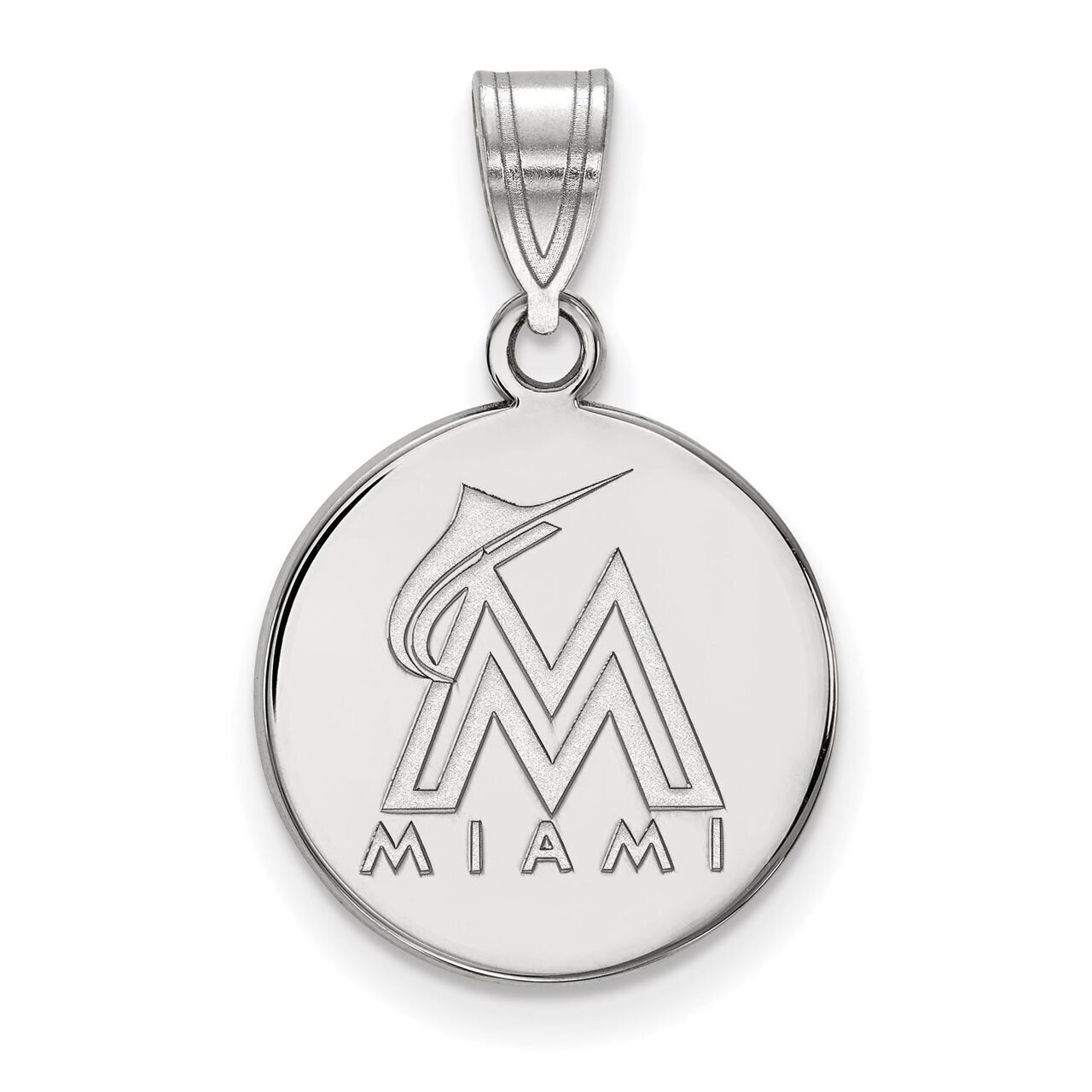 Miami Marlins Medium Disc Pendant Sterling Silver SS014MIN, MPN: SS014MIN, 886774627212