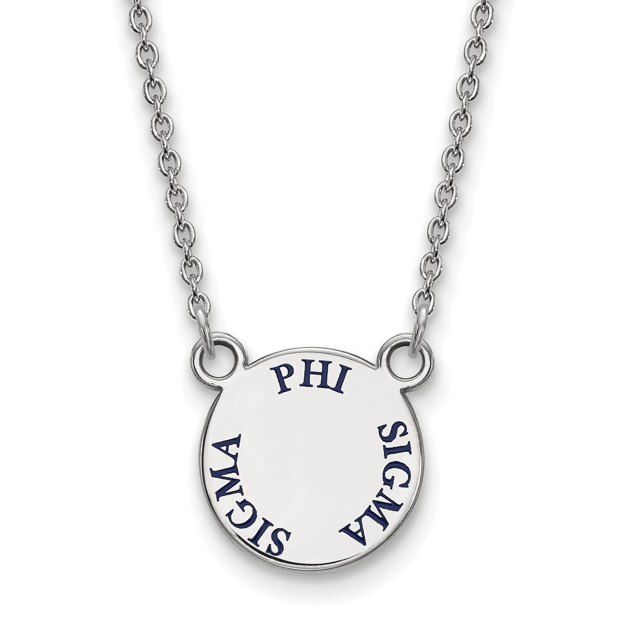 Phi Sigma Sigma Extra Small Enameled Pendant with 18 Inch Chain Sterling Silver SS014PSS-18, MPN: S…