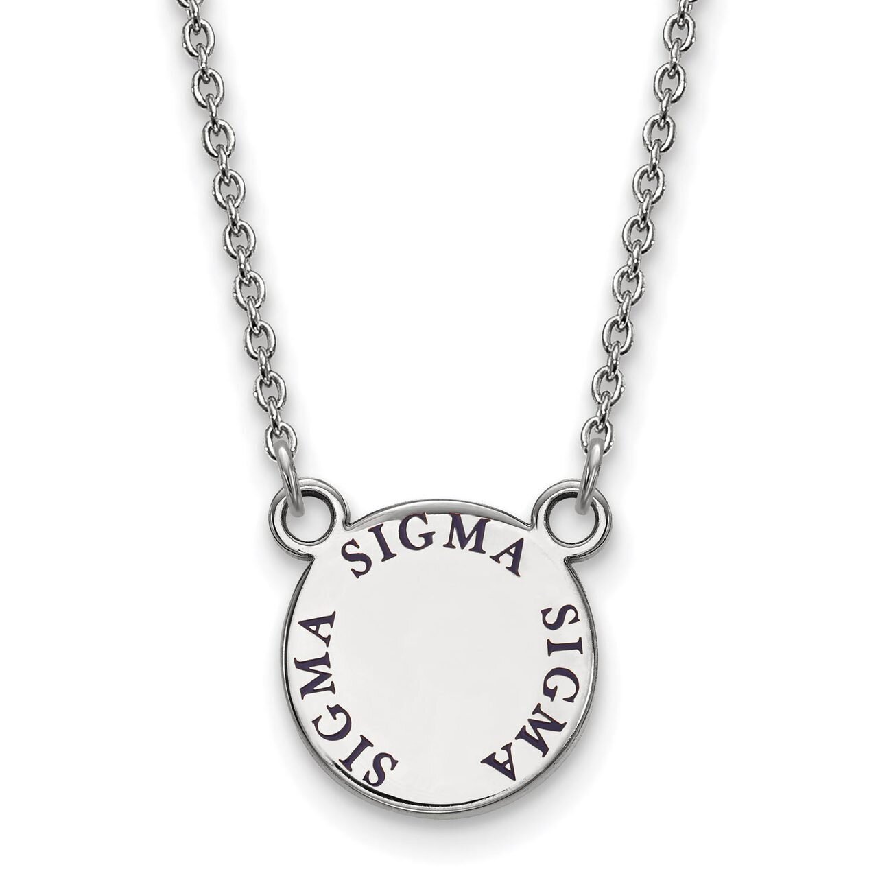 Sigma Sigma Sigma Extra Small Enameled Pendant with 18 Inch Chain Sterling Silver SS014SSS-18, MPN:…