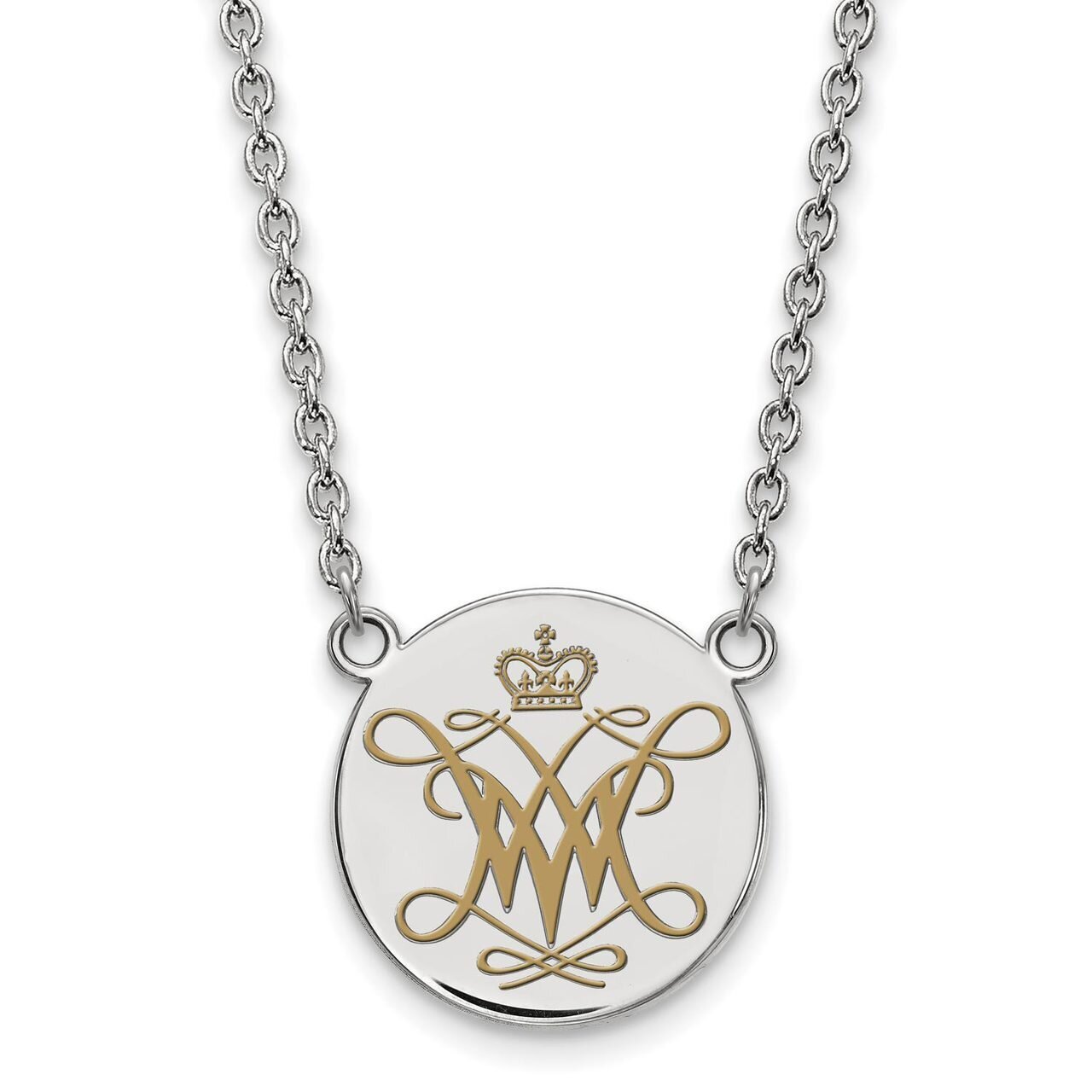 William And Mary Large Enamel Disc Necklace Sterling Silver SS014WMA-18, MPN: SS014WMA-18, 88677468…
