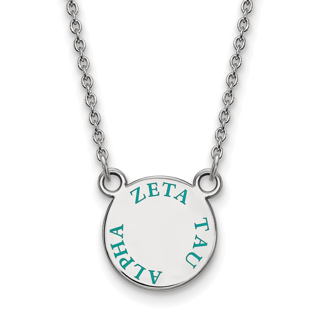 Zeta Tau Alpha Extra Small Enameled Pendant with 18 Inch Chain Sterling Silver SS014ZTA-18
