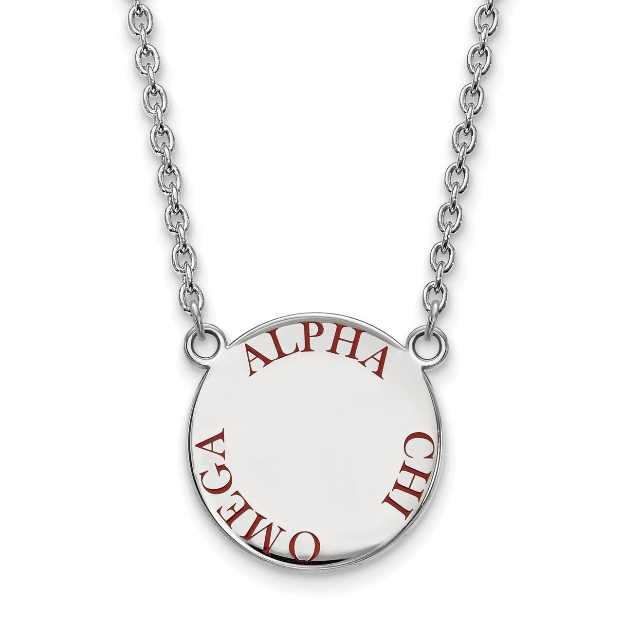 Alpha Chi Omega Small Enameled Pendant with 18 Inch Chain Sterling Silver SS015ACO-18, MPN: SS015AC…