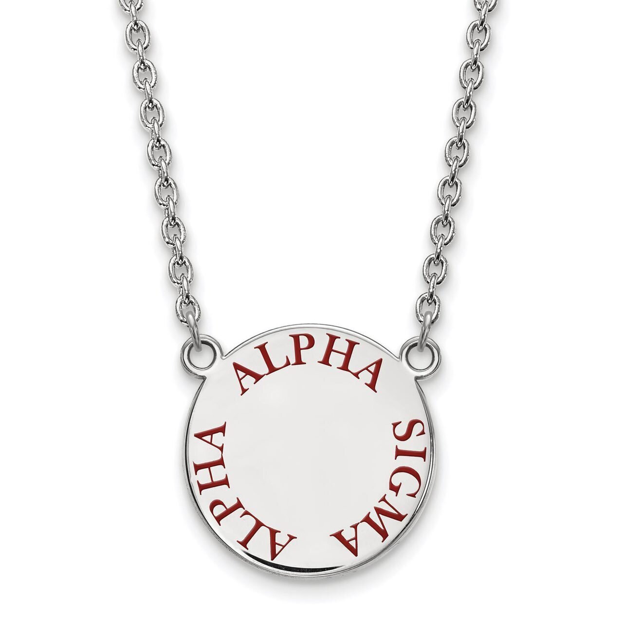 Alpha Sigma Alpha Small Enameled Pendant with 18 Inch Chain Sterling Silver SS015ASI-18, MPN: SS015…