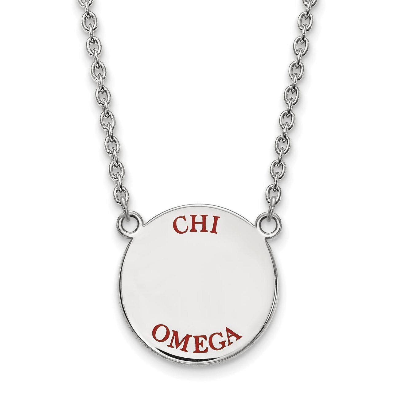 Chi Omega Small Enameled Pendant with 18 Inch Chain Sterling Silver SS015CHO-18, MPN: SS015CHO-18, …