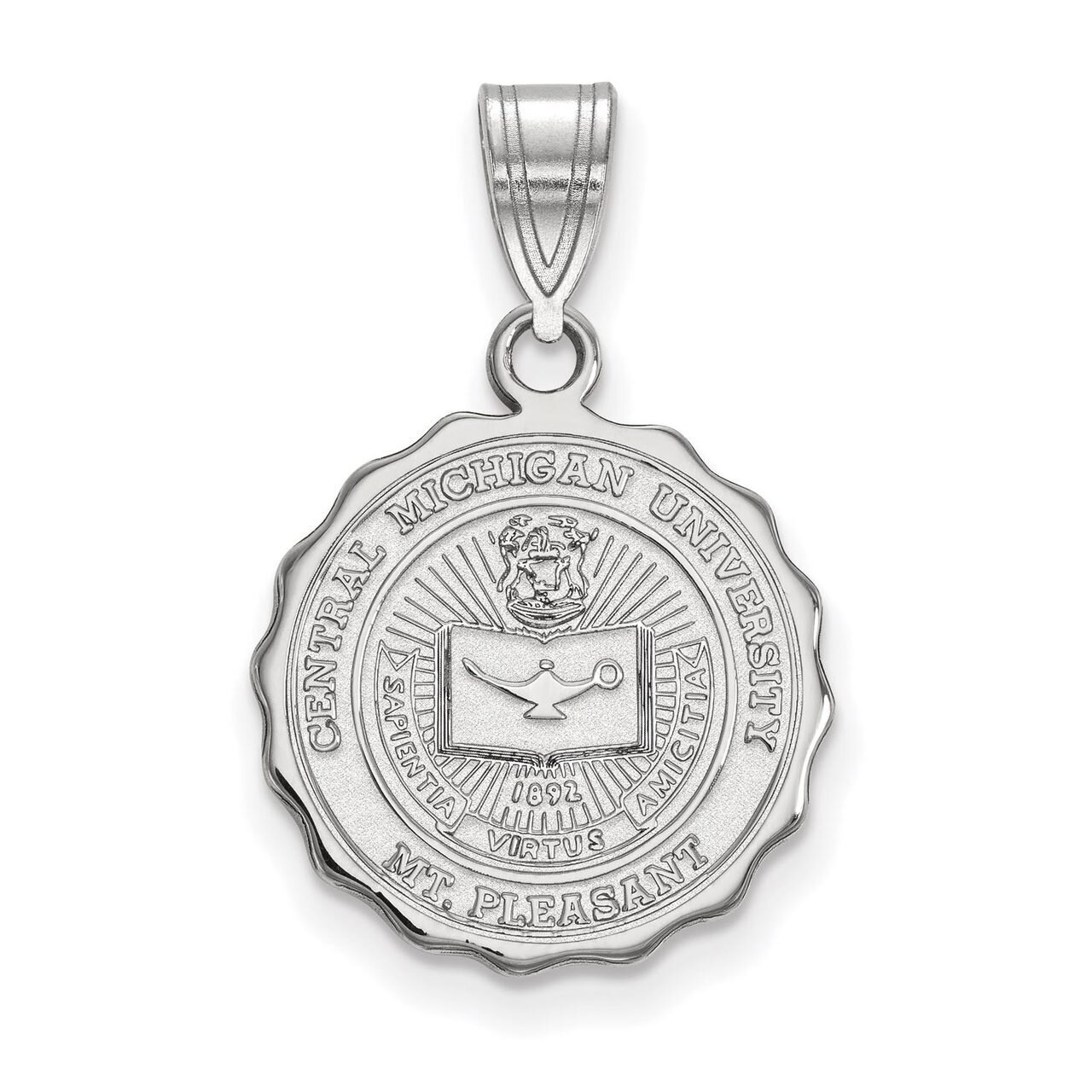 Central Michigan University Medium Crest Pendant Sterling Silver SS015CMU