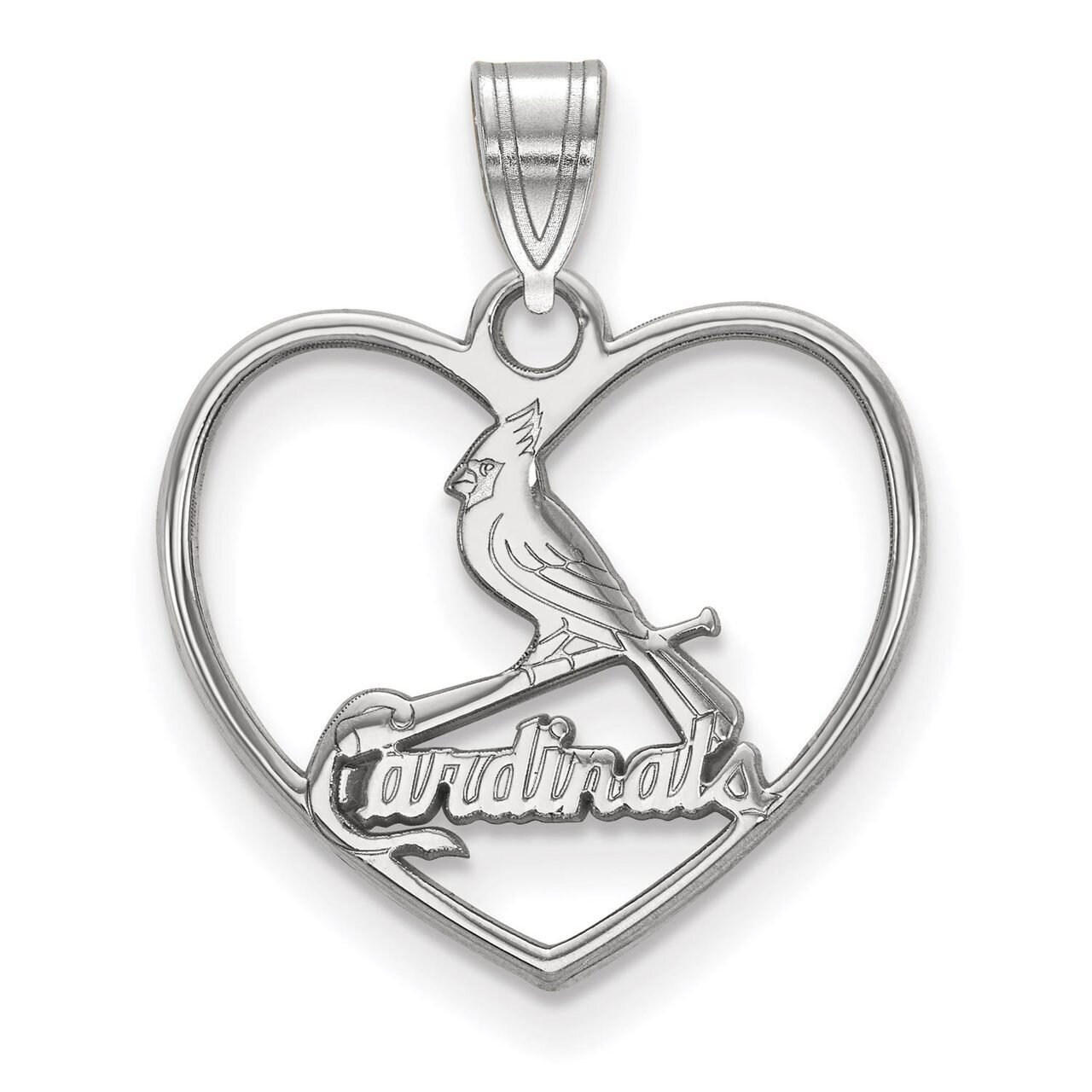 St. Louis Cardinals Pendant in Heart Sterling Silver SS015CRD