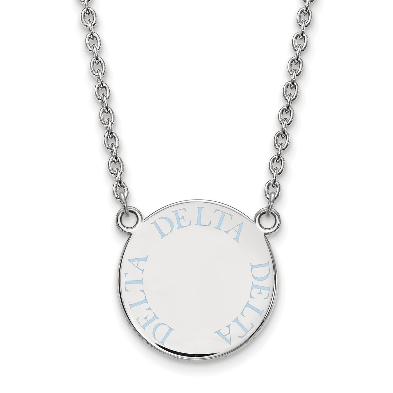 Delta Delta Delta Small Enameled Pendant with 18 Inch Chain Sterling Silver SS015DDD-18, MPN: SS015…