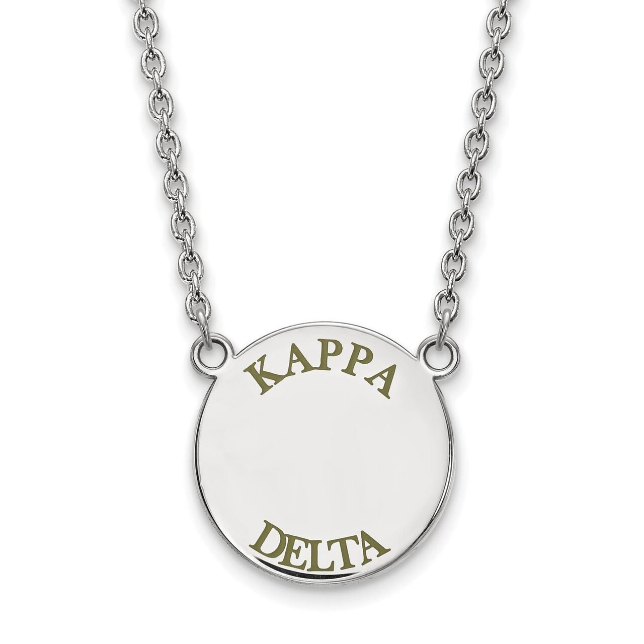 Kappa Delta Small Enameled Pendant with 18 Inch Chain Sterling Silver SS015KD-18, MPN: SS015KD-18, …