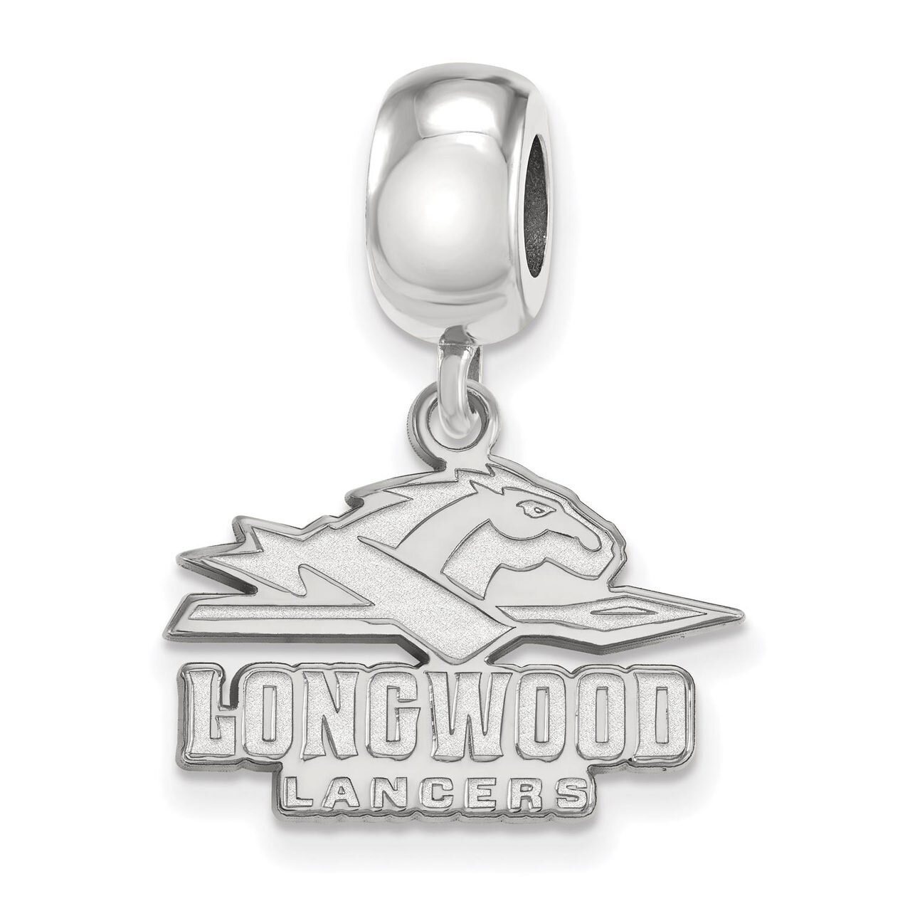 Longwood University Bead Charm Small Dangle Sterling Silver SS015LOC
