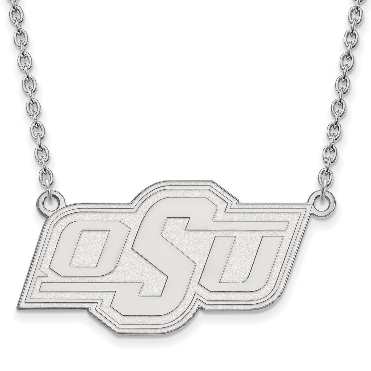 Oklahoma State University Large Pendant with Necklace Sterling Silver SS015OKS-18, MPN: SS015OKS-18…