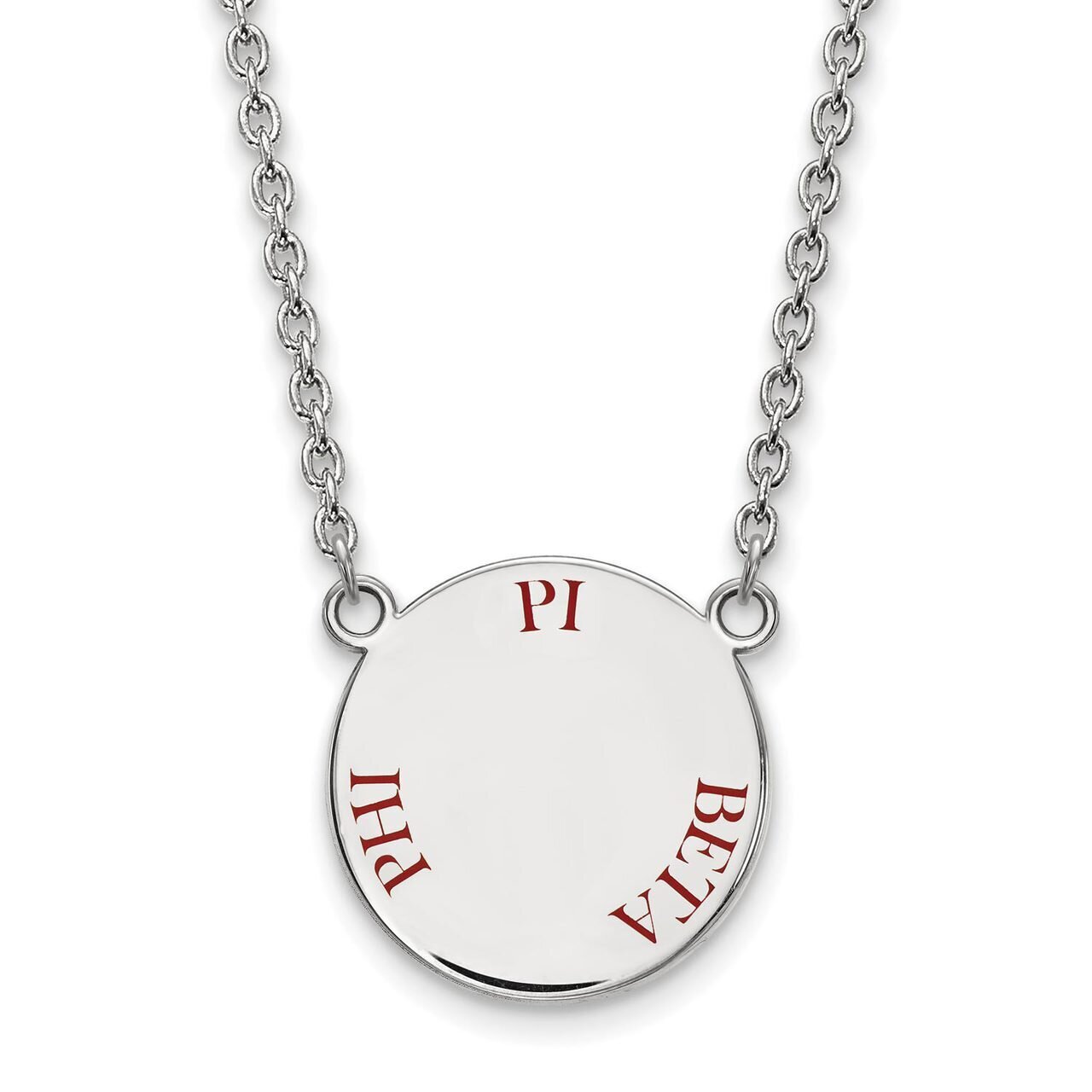 Pi Beta Phi Small Enameled Pendant with 18 Inch Chain Sterling Silver SS015PBP-18