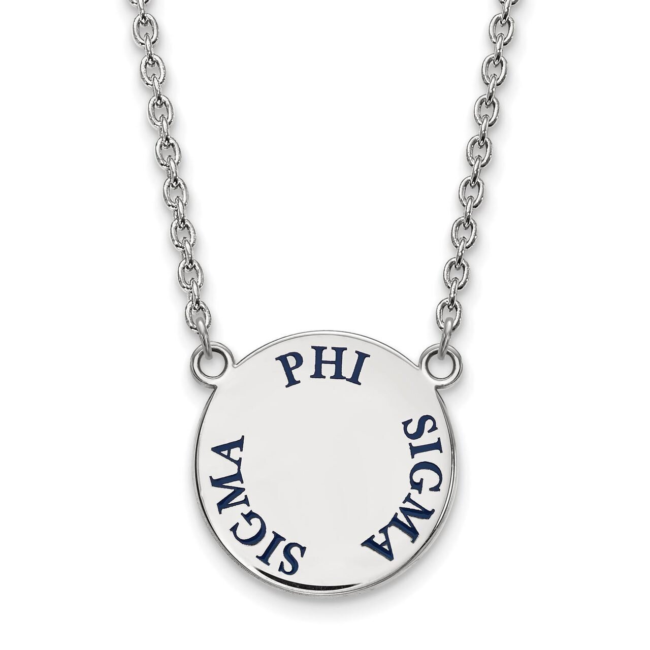 Phi Sigma Sigma Small Enameled Pendant with 18 Inch Chain Sterling Silver SS015PSS-18, MPN: SS015PS…