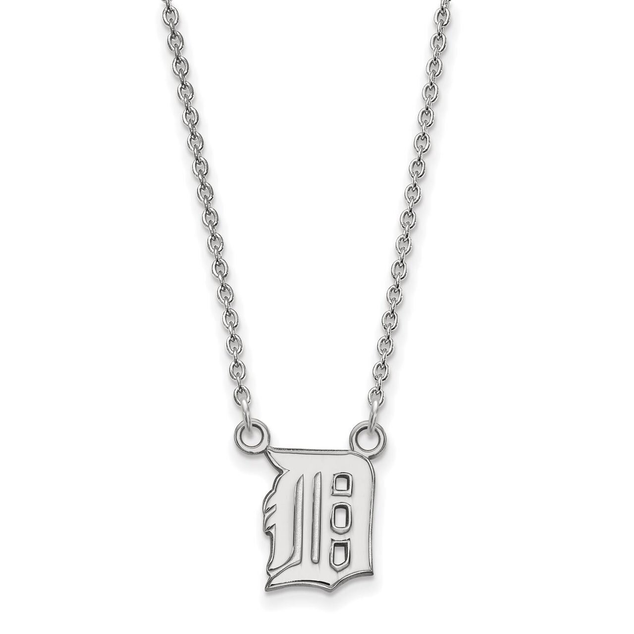Detroit Tigers Small Pendant with Necklace Sterling Silver SS015TIG-18