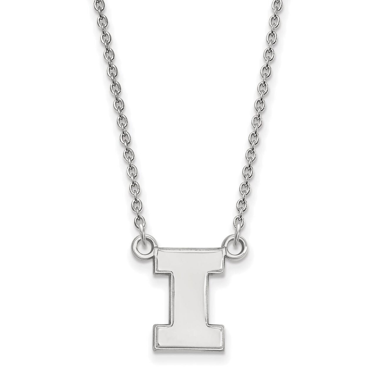 University of Illinois Small Pendant with Necklace Sterling Silver SS015UIL-18