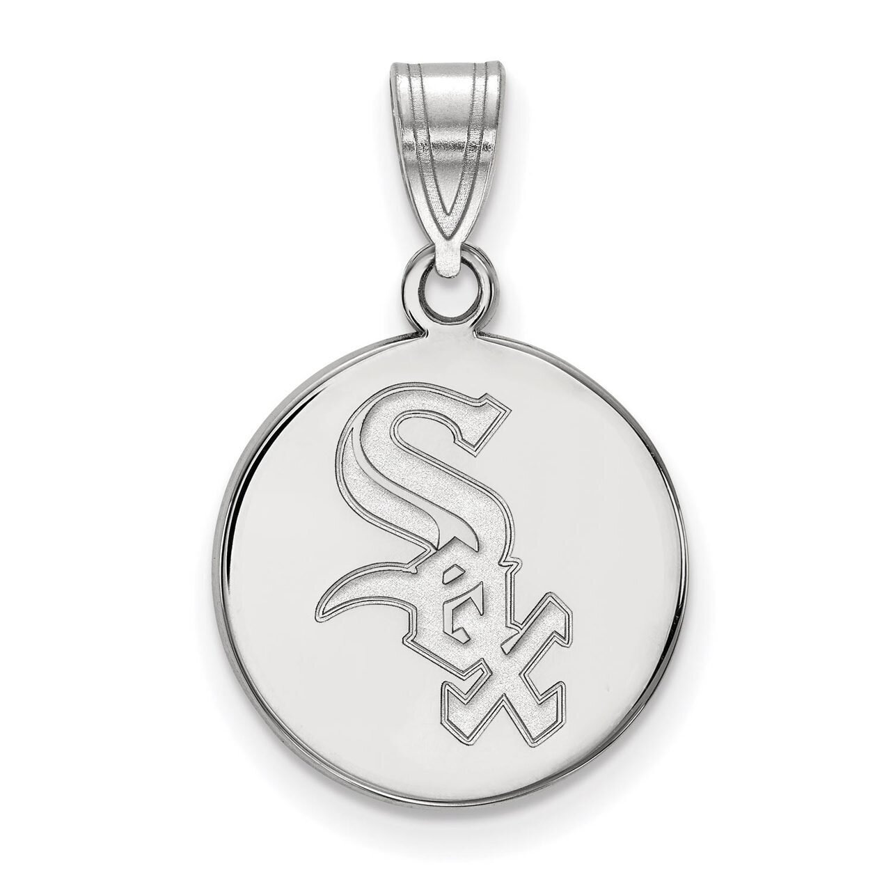 Chicago White Sox Medium Disc Pendant Sterling Silver SS015WHI