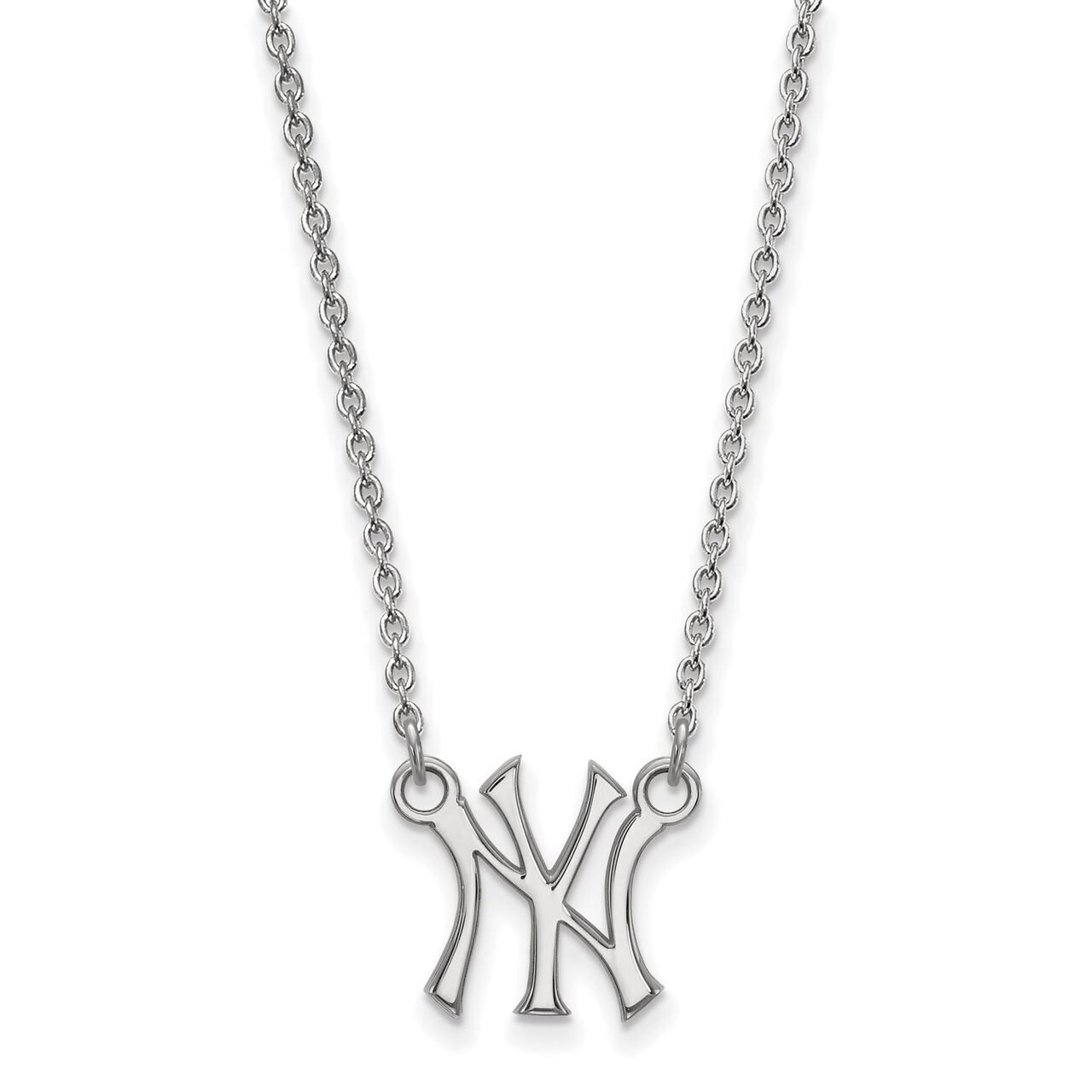 New York Yankees Small Pendant with Necklace Sterling Silver SS015YAN-18