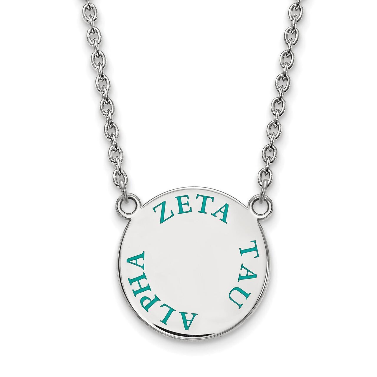 Zeta Tau Alpha Small Enameled Pendant with 18 Inch Chain Sterling Silver SS015ZTA-18, MPN: SS015ZTA…