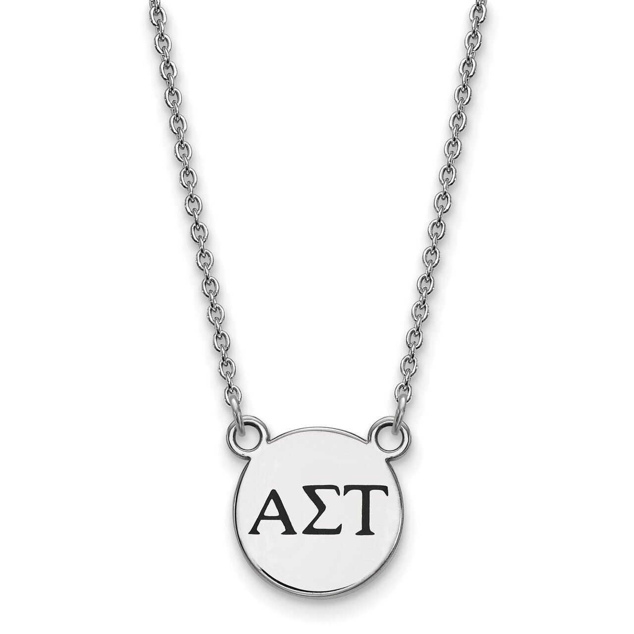 Alpha Sigma Tau Extra Small Enameled Pendant with 18 Inch Chain Sterling Silver SS016ALS-18, MPN: S…